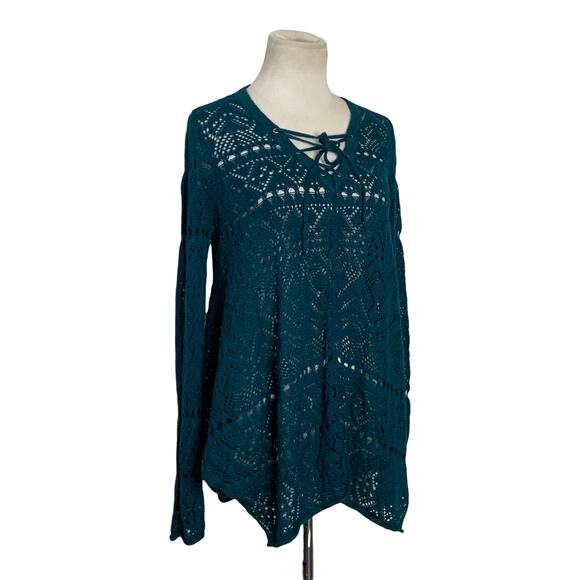 John Paul Richard green long sleeves tunic sweater size M - Picture 9 of 12